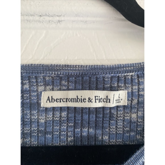 Abercrombie Fitch Women's Large Blue Ribbed Knit Bodysuit NEW Clean Girl Boho - Picture 3 of 9